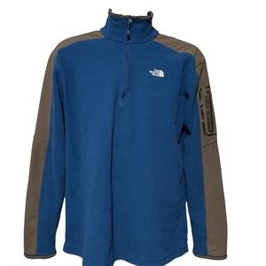 The North Face Men’s Blue 1/4 Zip Mock Neck Fleece Shirt/Jacket Large